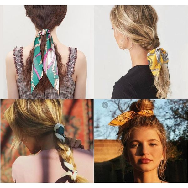 

floral pearl hair band long ribbon bow ponytail scarf hair tie scrunchies women girls elastic hairs bands h jllsui bdebag