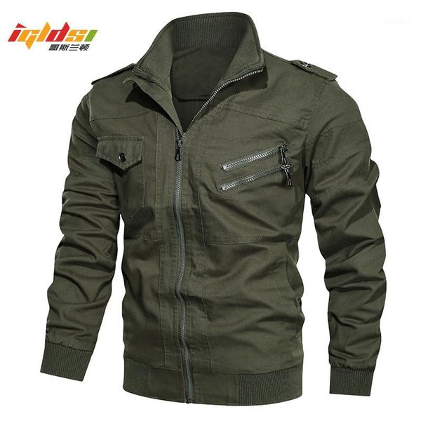 

men's tactical jacket army flight multi pockets pilot bomber jacket male spring autumn casual outwear cargo coats -5xl1, Black;brown