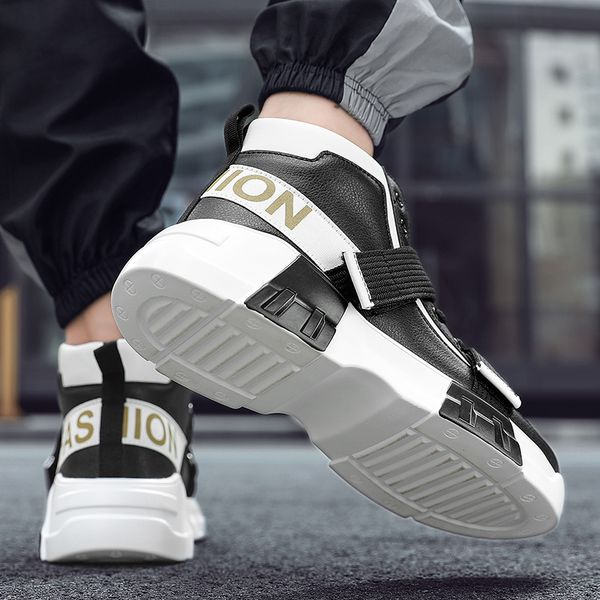 

fashion casual shoes 2020 brand men lightweight lace-up walking sneakers trainer male footwear3369, Black