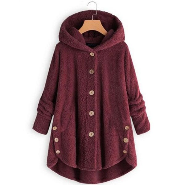 

women jacket winter warm hoodie button loose long plus size ladies chamarra cazadora mujer coat for girls, Black;brown