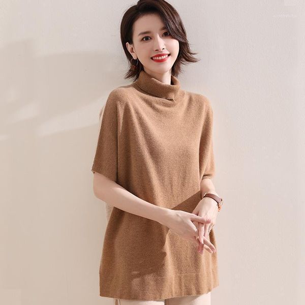 

very soft and grade women pullovers 100% pure cashmere knitted sweaters 2colors half sleeve turtleneck jumpers ladies, White;black