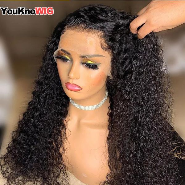

4x4 closure wig 30 inch curly lace front human hair wigs with baby hair brazilia remy deep curly lace front wig short bob wigs, Black;brown