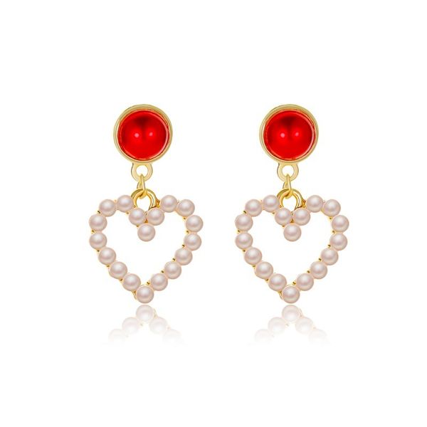 

20pairs/lot fashion hollow heart pearl stud earrings retro semicircle starfish bowknot ear drop women diamond bride earrings jewerly, Golden;silver