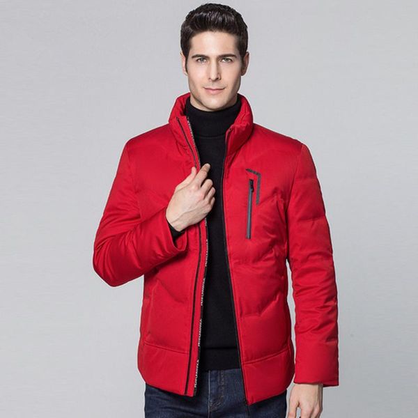 

brand winter 90% white duck down jacket men stand-up collar down coat male warm jacket, Black