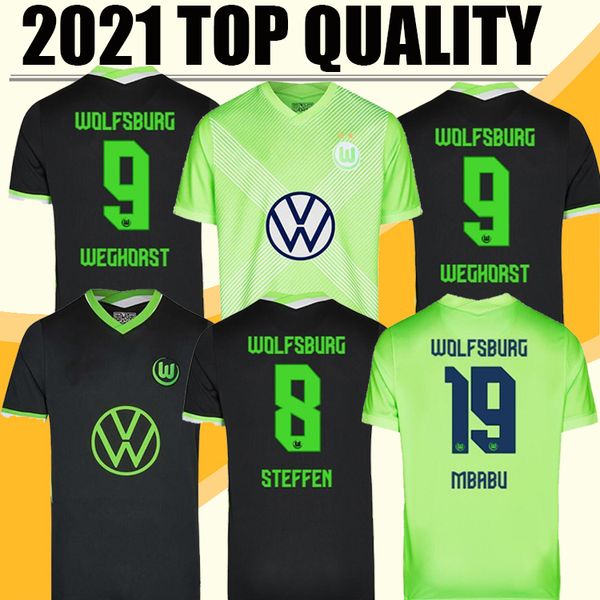 

20 21 vfl wolfsburg soccer jerseys weghorst 2020 2021 steffen brekalo football shirt arnold xaver jersey, Black;yellow