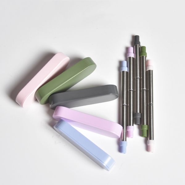 

telescopic set stainless steel portable foldable straw with brush box reusable drinking straws bar kitchen party drink tool dbc vt1687