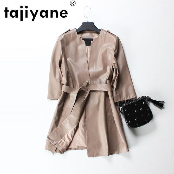 

tajiyane real leather jacket women genuine sheepskin coats woman 100% sheepskin jackets korean style slim femme veste tn20801, Black