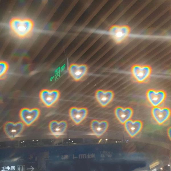 

new creative at night heart-shaped lights become love special effects women sunglasses net red glasses