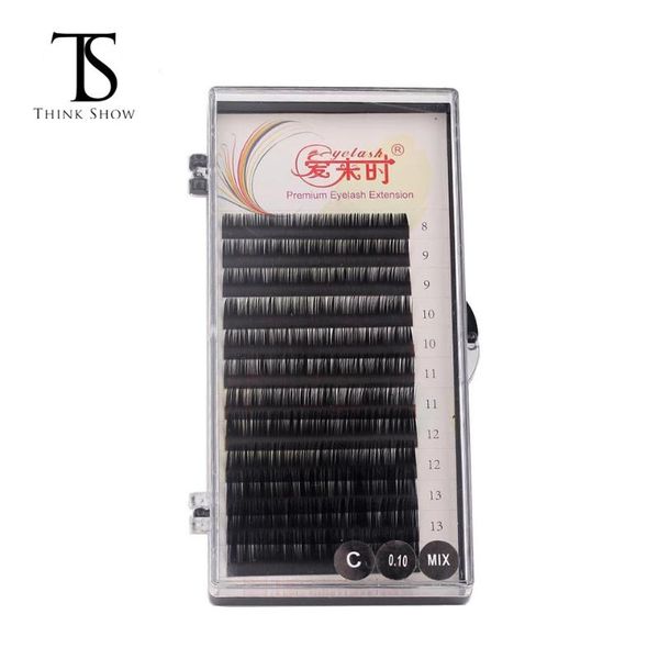 

12 rows/case 8-14mm mix eyelash extension natural lash extension mink individual eyelashes mix length false eyelash