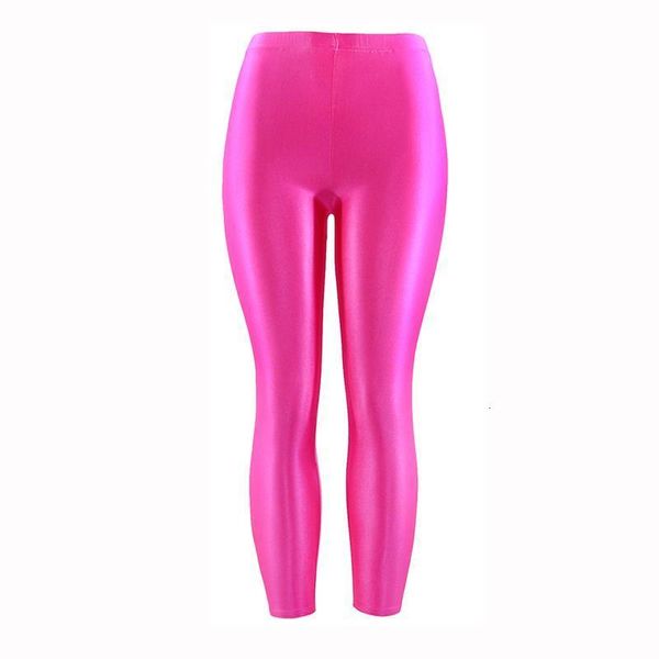 

21 colors plus size fluorescent color women leggings elastic leggings spandex multicolor shiny glossy leggins trousers for girl, Black