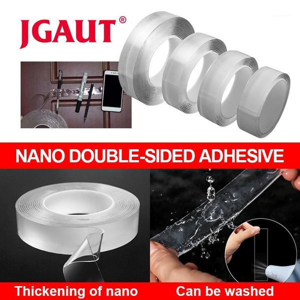 

jgaut double-sided tape 3cm width 1mm thick transparent seamless -tape washable reusable no traces adhesive sticker1