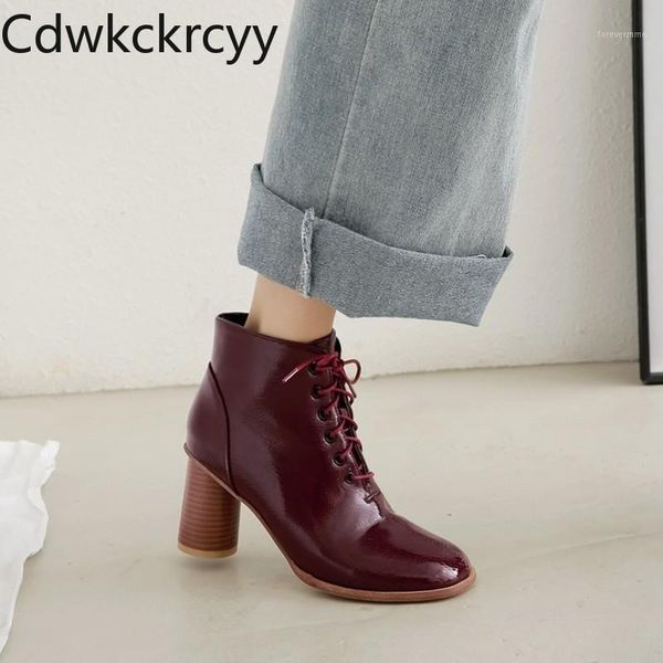 

boots winter the fashion round head heel student lace up handsome plus cashmere keep warm high women boots1, Black