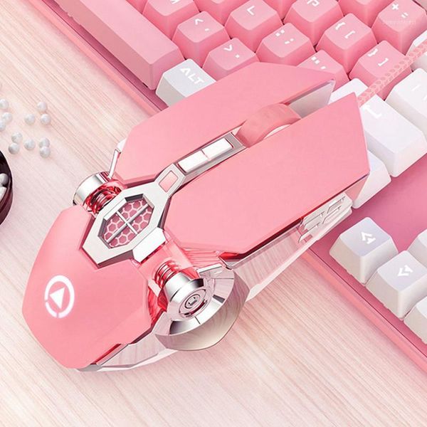 

mice silent mouse girl 3200dpi led backlit usb optical ergonomic pink pc gamer computer wired for lapmice1