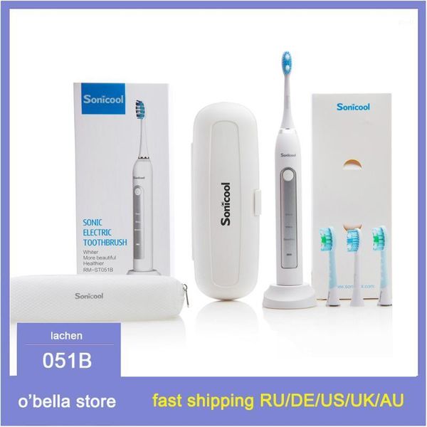

sonicool 051b electric toothbrush usb rechargeable ultrasonic 48000 rpm tooth brushes with 4 pcs dupont brush heads1