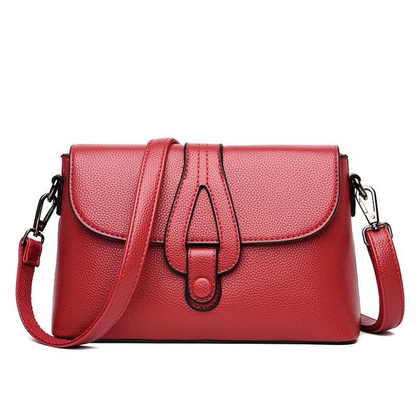 

2021 new popular women's single shoulder slanting bag fashion soft leather women's small square bag luxury designer