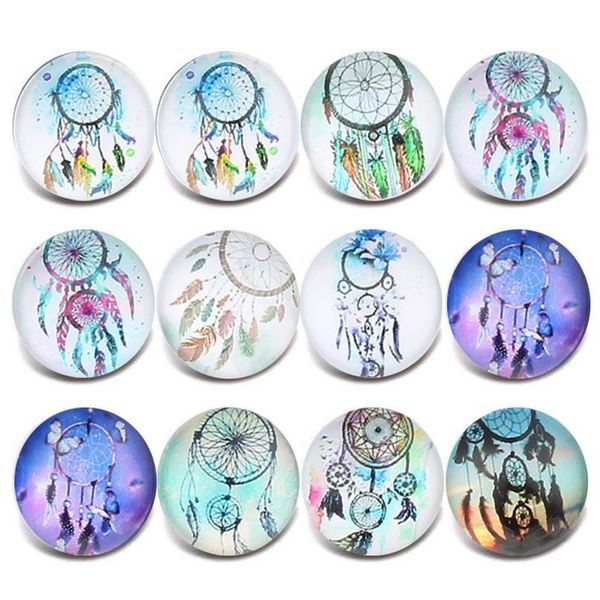 

10pcs/lot mixed wind chimes pattern 18mm glass snap button jewelry faceted glass snap fit snap earrings bracelet jewel bbysab