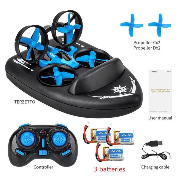 

drones upgraded h36s mini drone boat car gliding 3 in 1 water ground air 2.4g 4ch 6-axis speed 3d flip headless mode rtf rc toy