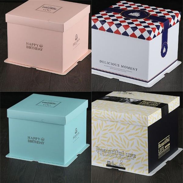 

single layer cake box 6inch 8 inches multi sizes cakes packing case blue black package organizers new arrival 4 07ps3 l1