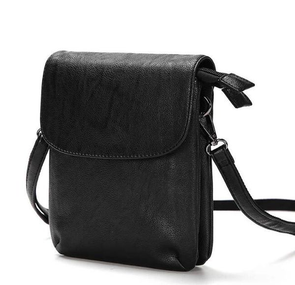 

dhl50pcs men pu black plian large capacity flap cover messenger bags