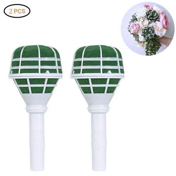 

decorative flowers & wreaths 2pcs foam bouquet holder floral plastic wedding supplies flower decoration diy bridal handle base1