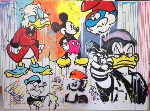 

clem$ cartoon home decor handpainted &hd print oil painting on canvas wall art canvas pictures 201229