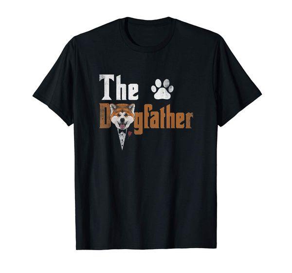 

mens the dogfather akita inu dog dad tshirt father's day gifts summer o neck men brand clothing make t shirts sport hooded sweatshirt h