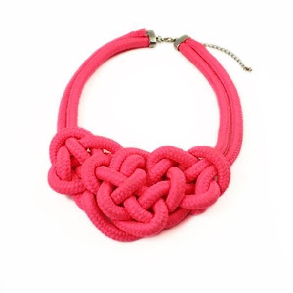 

chains 2021 manual cotton rope compiled hipster heart-shaped candy color woven chain wholesale for women short necklace, Silver