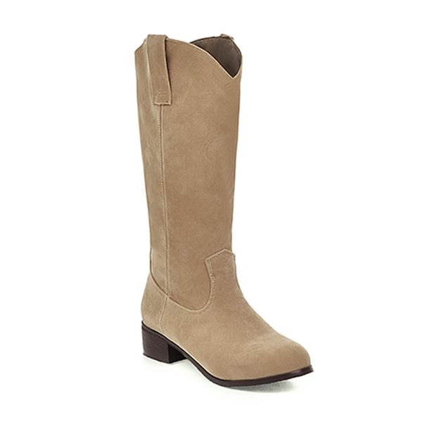 

2021 новый повседневный контолет estilo confortvel round toe joelho-complemento deslizamento em preto bege mdio com salto grosso botas de eq, Black