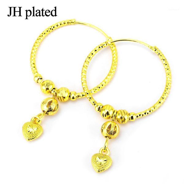 

earings 2020 24k ball earrings for women/girls jewelry with heart ethiopian africa,arabia,middle east gift hoops gold1, Silver