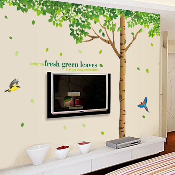 

sitting room bedroom tv sofa background can remove stickers on the wall 1007