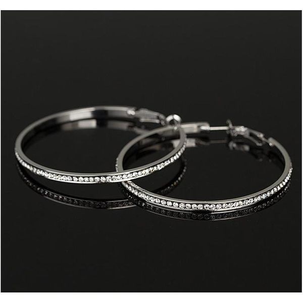 

2017 popular earrings with rhinestone circle simple earrings big circle gold color hoop earr sqcgwz new_dhbest, Silver