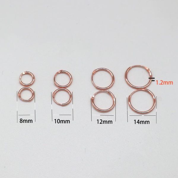 

hoop & huggie rose gold color simple small ear bone earrings for women 925 sterling silver material mini round circle hoops, Golden;silver