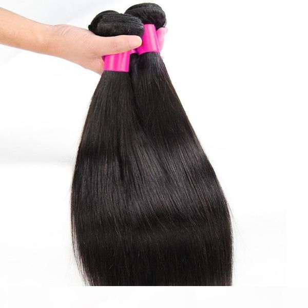 

peruvian straight virgin hair with closure 7a grade peruvian human hair weave with 4x4 middle part lace closure, Black