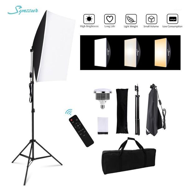 

1pcs dimmable led pgraphic lighting with stand 85w 3 color modes studio softbox light for camara video selfie p lamp1