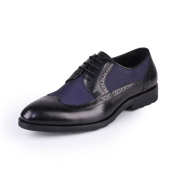 

men's leather shoes dress shoes men's work wear lace-up oxfords round toe cowhide cow leather genuine full grain, Black