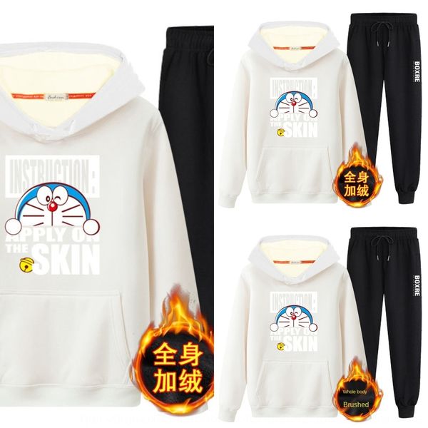 

junior high tight sports tight school students plush sports pants men's closing style thickened cashmere bodypants loose leggings for b, Black