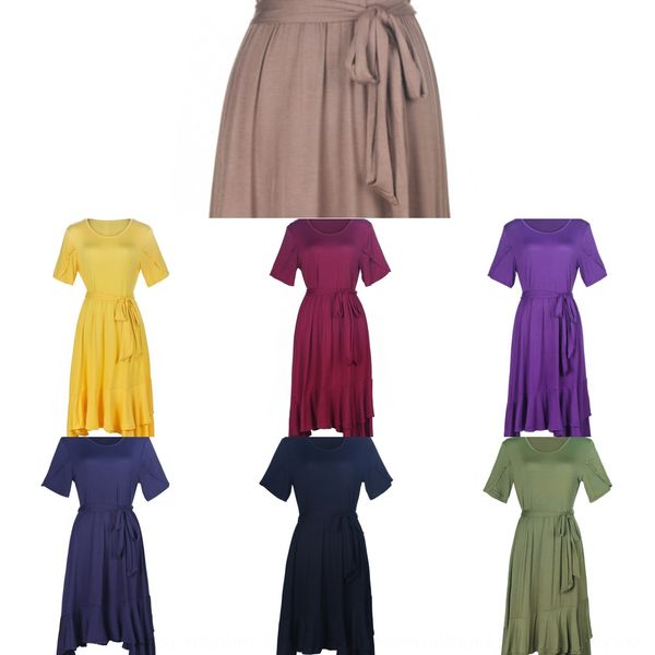 

шея женщин нановольт ши qunround шея юбки лепесток короткого рукав высокой талии кружево вверх платье нерегулярных расщепленная свободно вск, Black;gray