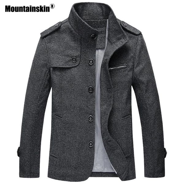 

mountainskin winter autumn men's wool jacket men's casual stand collar jacket solid loose coat male brand clothing m~4xl sa803, Black;brown