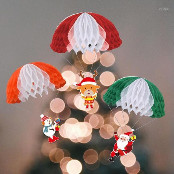 

christmas decorations 3/5pcs merry decor santa claus elk snowman honeycomb shape pendant1