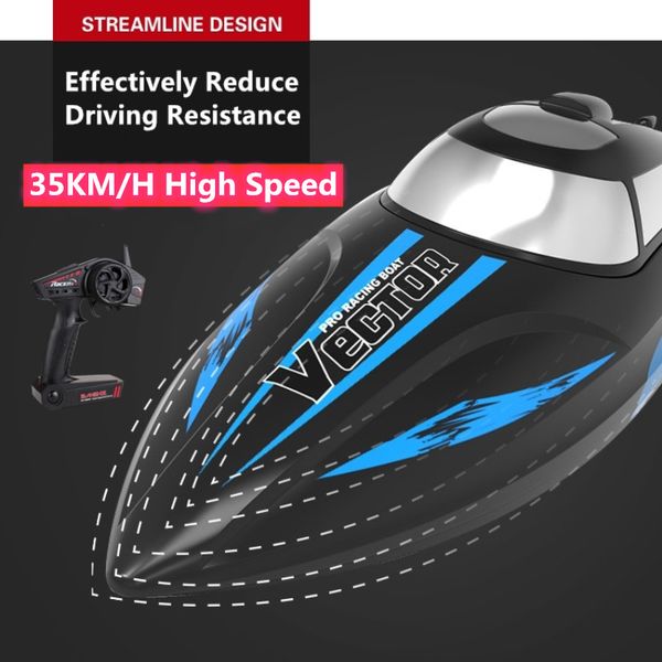 

35km/h high speed remote control rc speedboat can waterproof high power motor cooling capsize reset multi-function toy rc boat