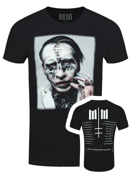 

marilyn manson painted face euro tour men's black men short sleeve print casua print for men 2020 hoodie designers t shirts sweatshirt