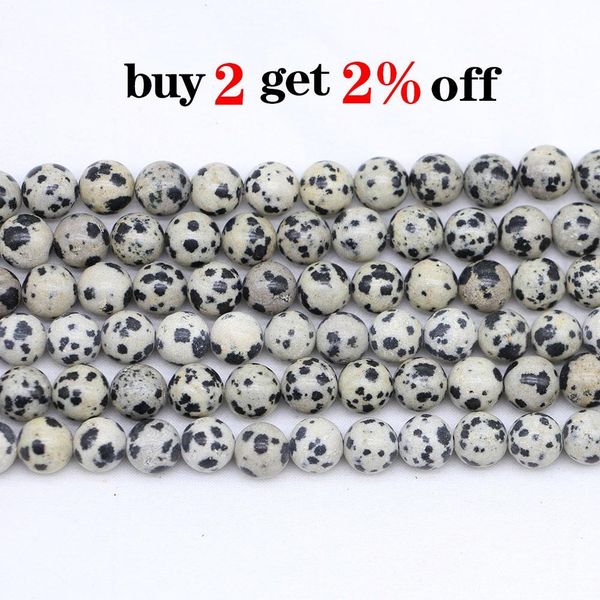 

1strand lot 4 6 8 10 12 mm round natural stone spotted beads loose spacer bead for jewelry making findings diy bracelet necklace h jllnko