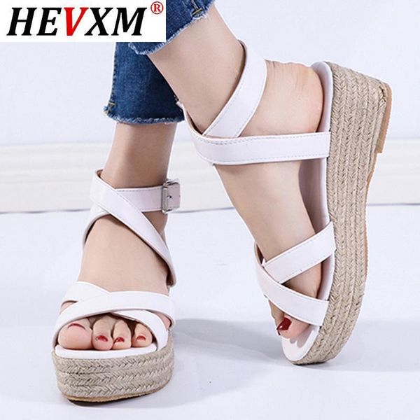 

dress shoes 2021 women wedge platform sandals summer slip on ladies buckle strap high heels woman fashion open toe casual footwear1, Black