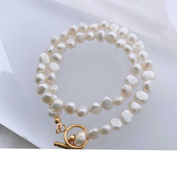

huanmu jewelry danshui metal bead / necklace fashionable and versatile irregular pearl, Silver