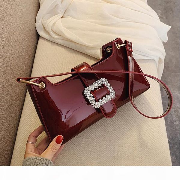 

factory wholesale handbag new patent underarm women shoulder retro leather messenger exquisite diamond fashion bag