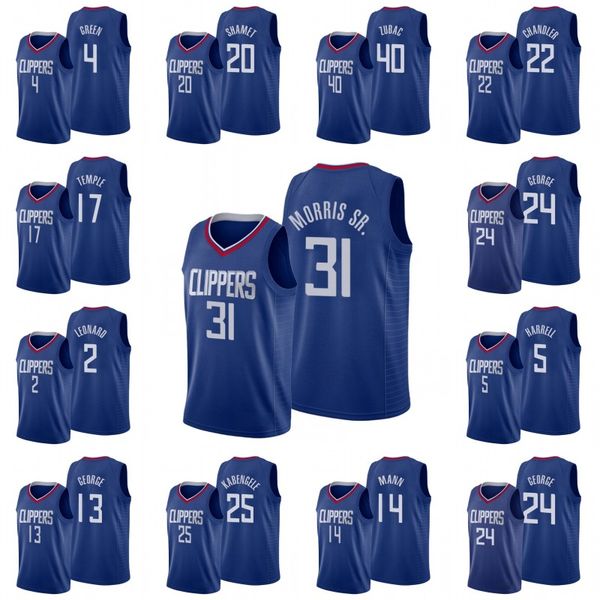 

los angeles clippers men jamychal green landry shamet ivica zubac wilson chandler marcin gortat angel delgado jersey, Black