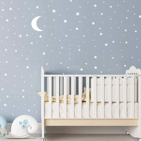 

star moon combination wall sticker for kids baby rooms bedroom background home decoration wallpaper diy decals nursery stickers