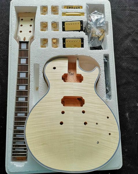 

unfinished 1 set diy unfinished guitar neck and body for lp style guitar kit all part