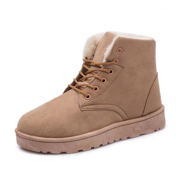 

boots women snow botas mujer winter shoes woman cotton-padded warm fur ankle for xkd21741, Black