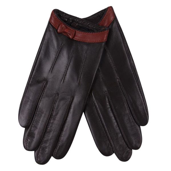 

five fingers gloves leather ladies autumn and winter thin models driving windproof cute warm touch screen female l18015pn-5, Blue;gray